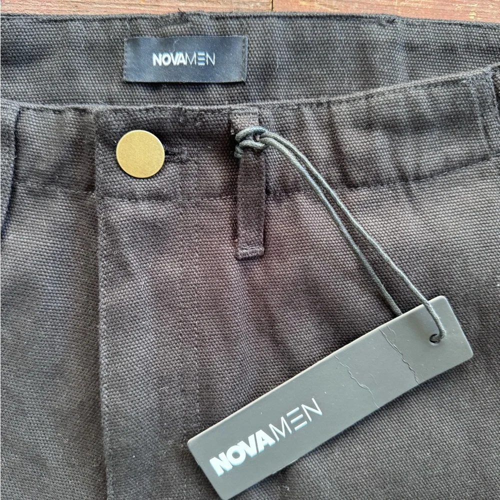 Fashion Nova Men’s Black Cargo Jean Shorts with Utility Pockets New